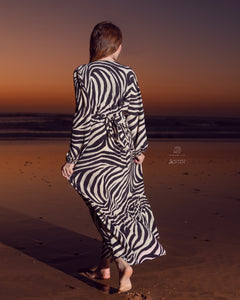 Robe Zebra noir et beige