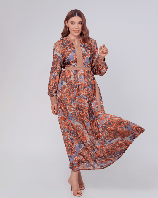 Robe Élégance Orientale -Marron-