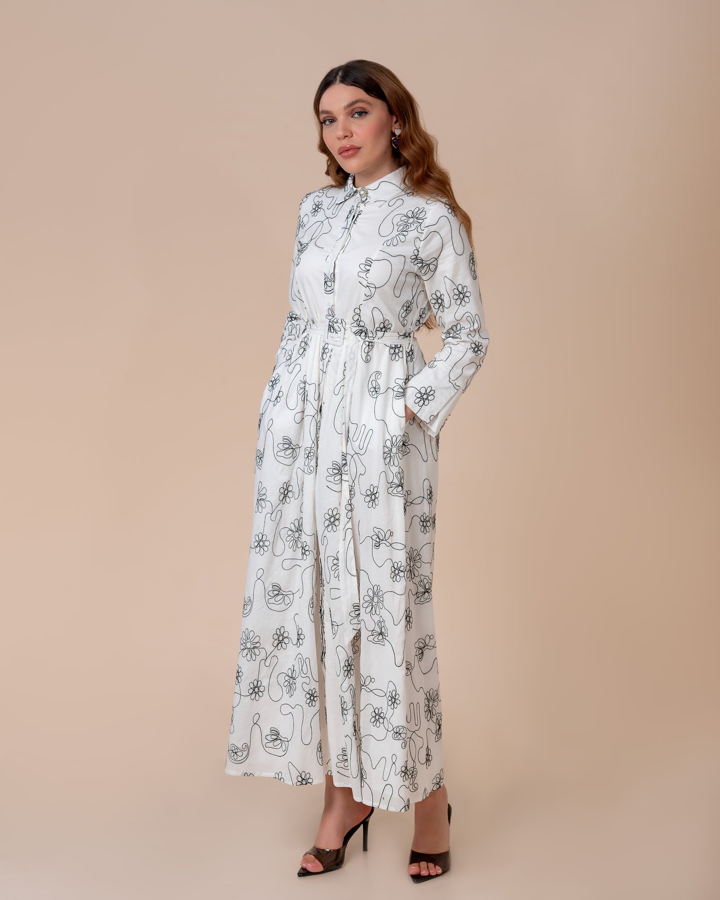 Robe Malak brodée blanche