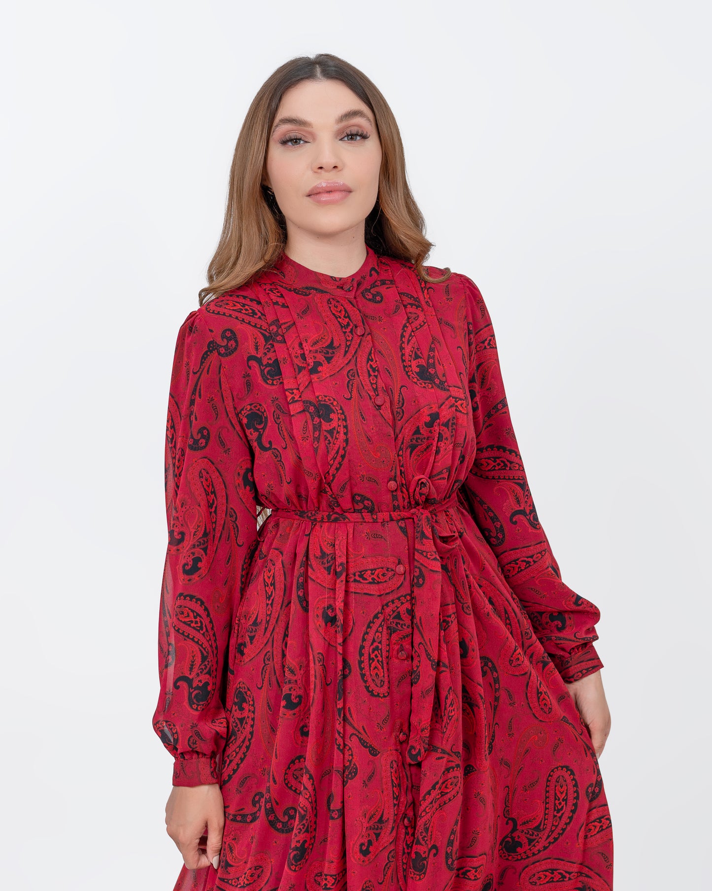 Robe bordeau et noir