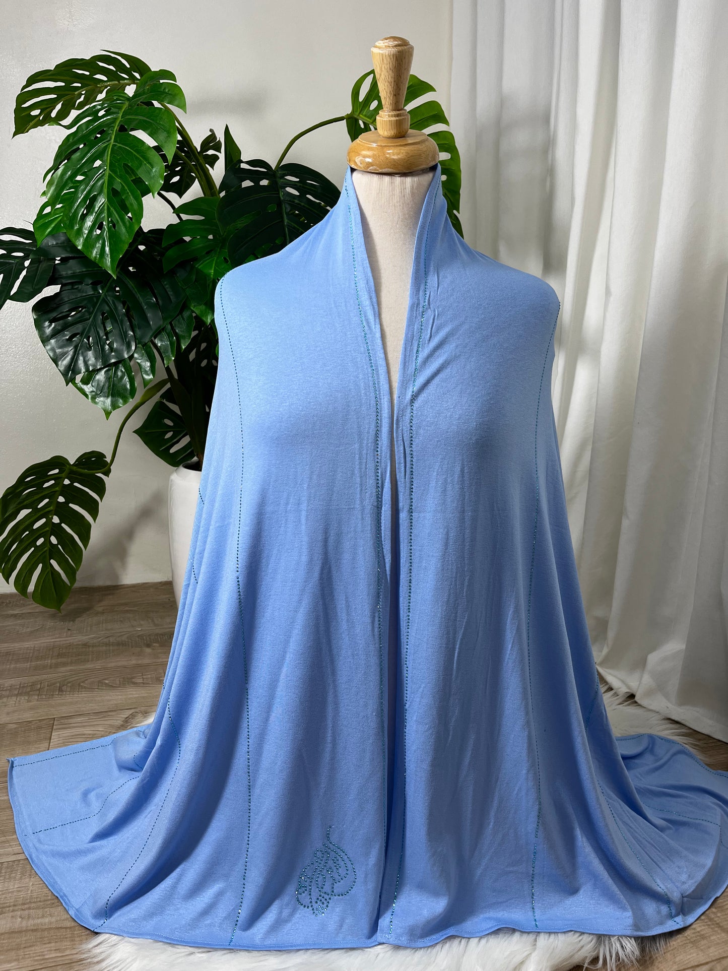 Chal perlé lycra -basic- Nuances Bleu & Vert