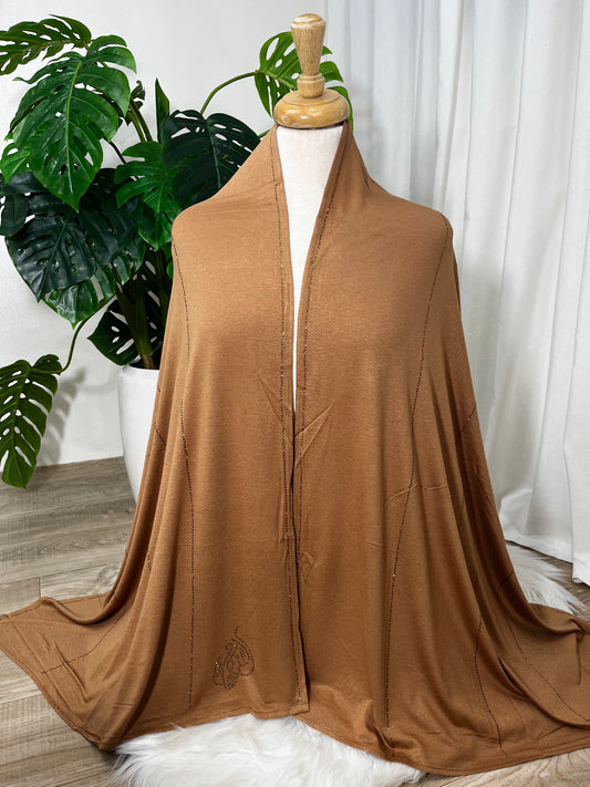 Chal perlé lycra -basic- Nuances Marron & beige