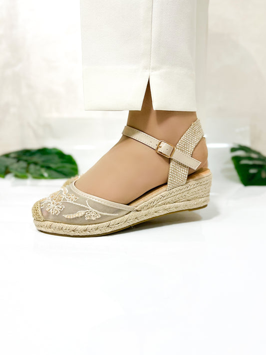Espadrilles brodé et perlé