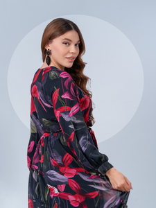Robe Orchidée Noire
