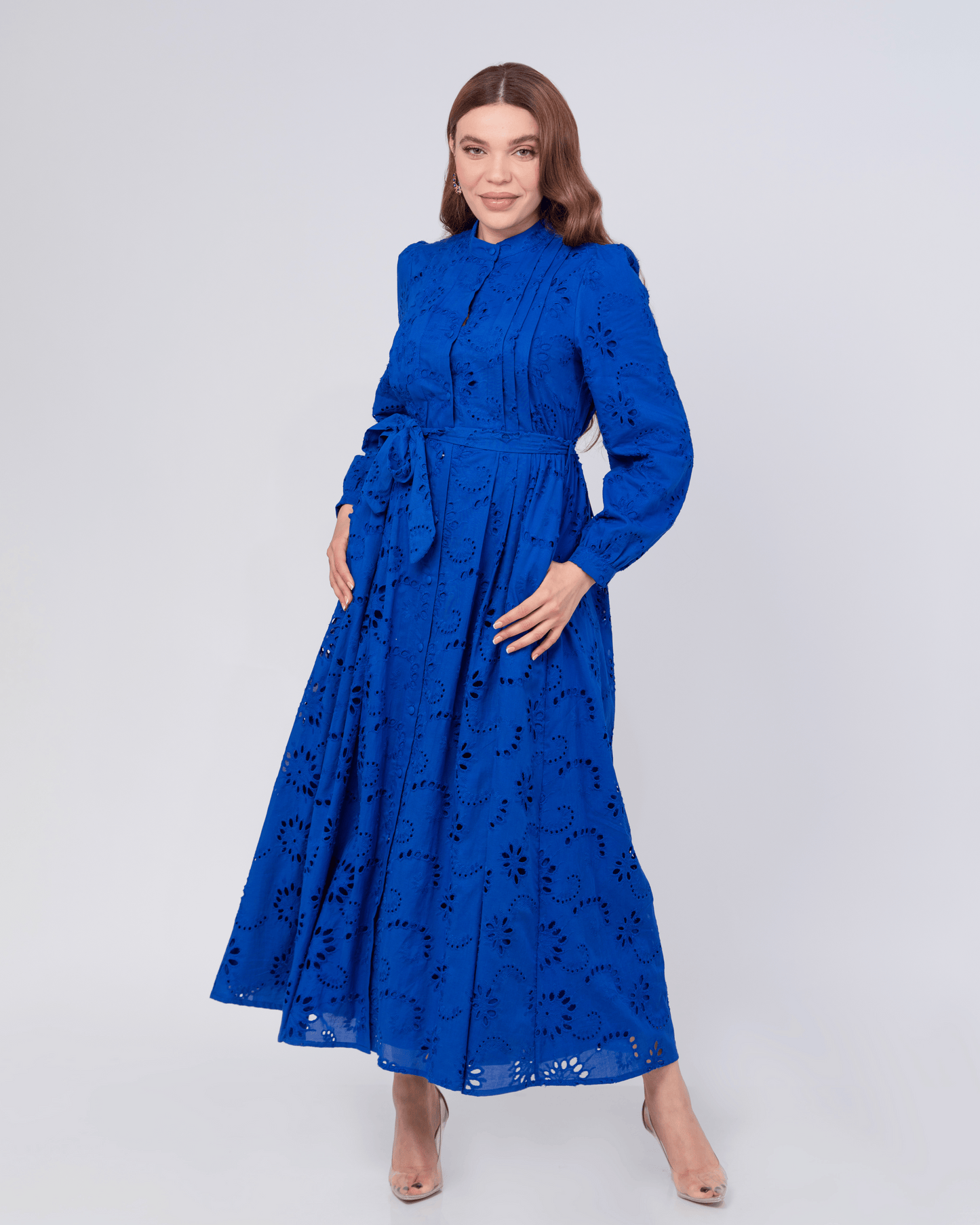 Robe brodée Dalia Bleu