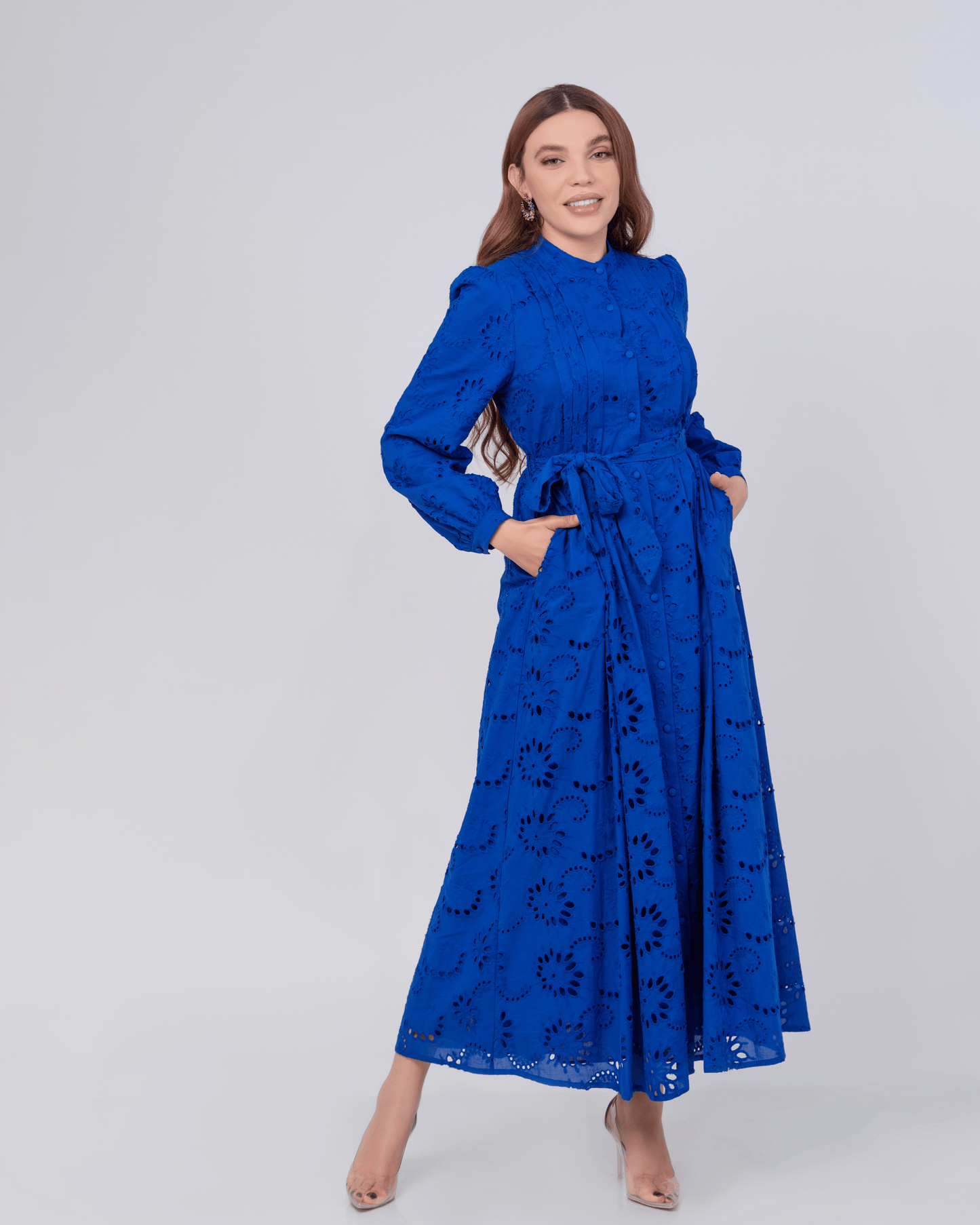 Robe brodée Dalia Bleu