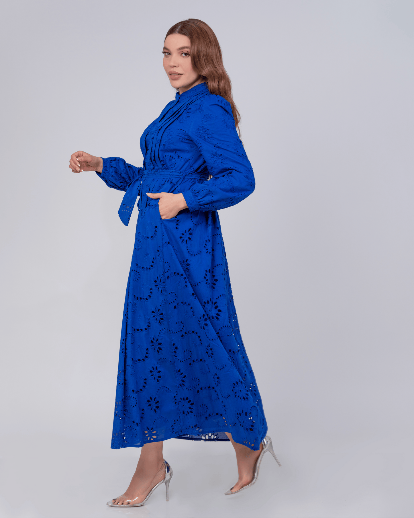 Robe brodée Dalia Bleu