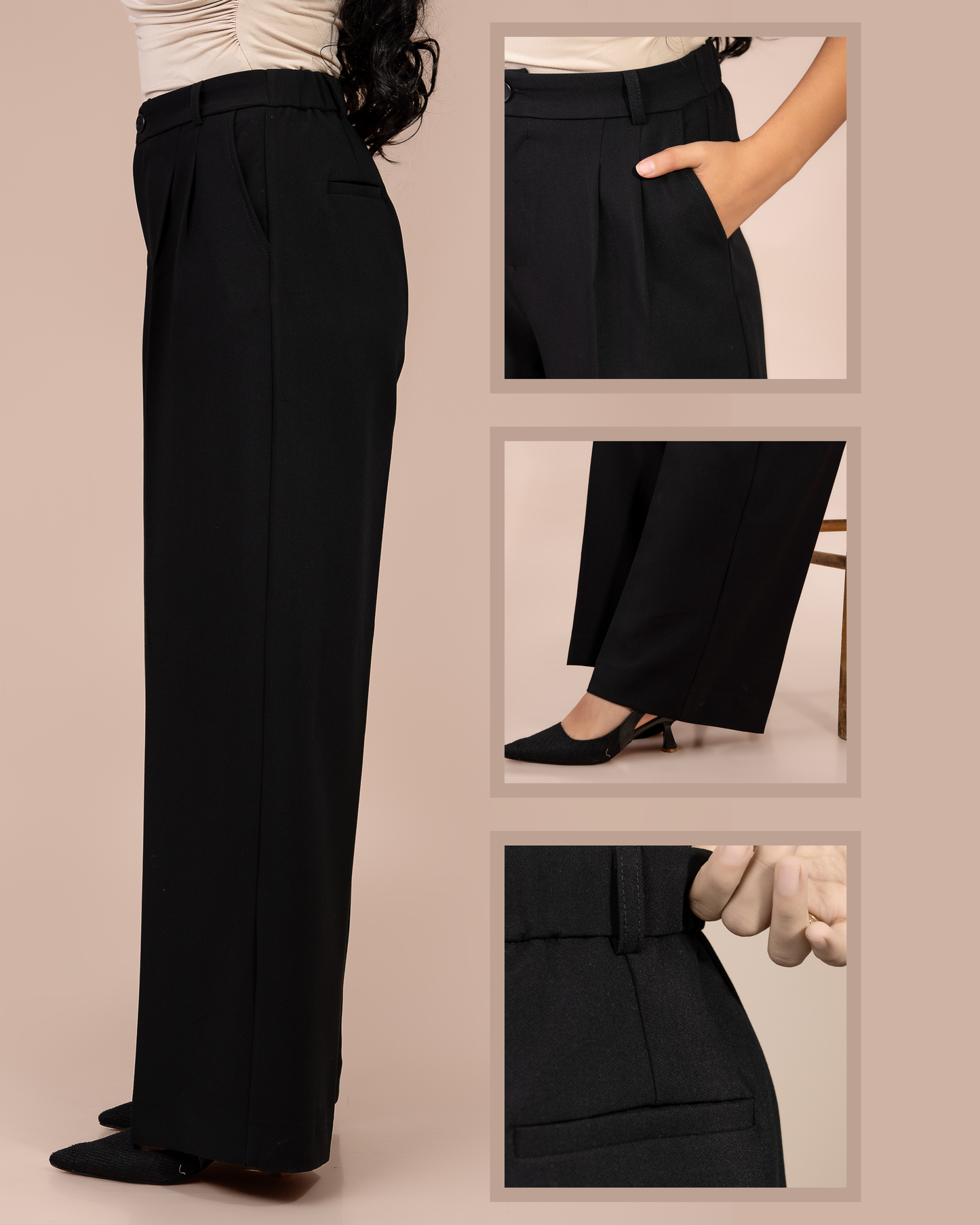 Pantalon Carla – Taille Haute • Coupe Large Confort