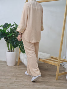 Ensemble CHINO Beige brodé