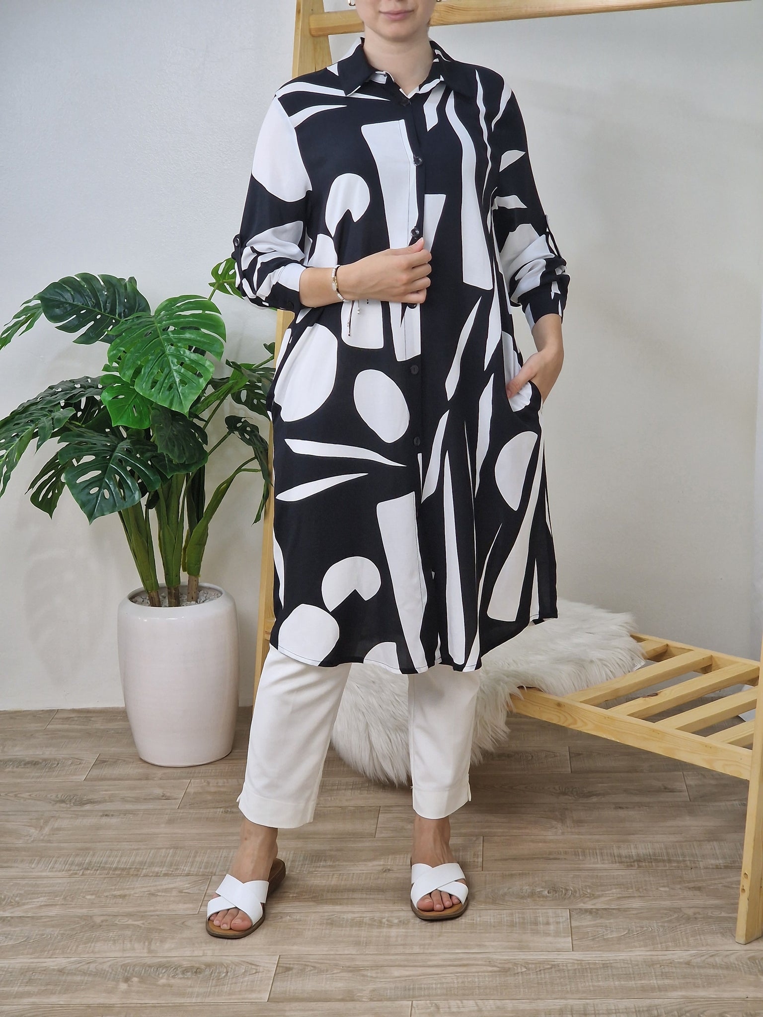 chemise noir et blanc