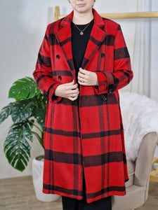 Manteau à carreaux Rouge et noir