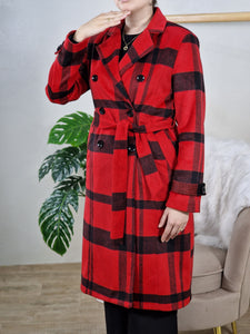 Manteau à carreaux Rouge et noir