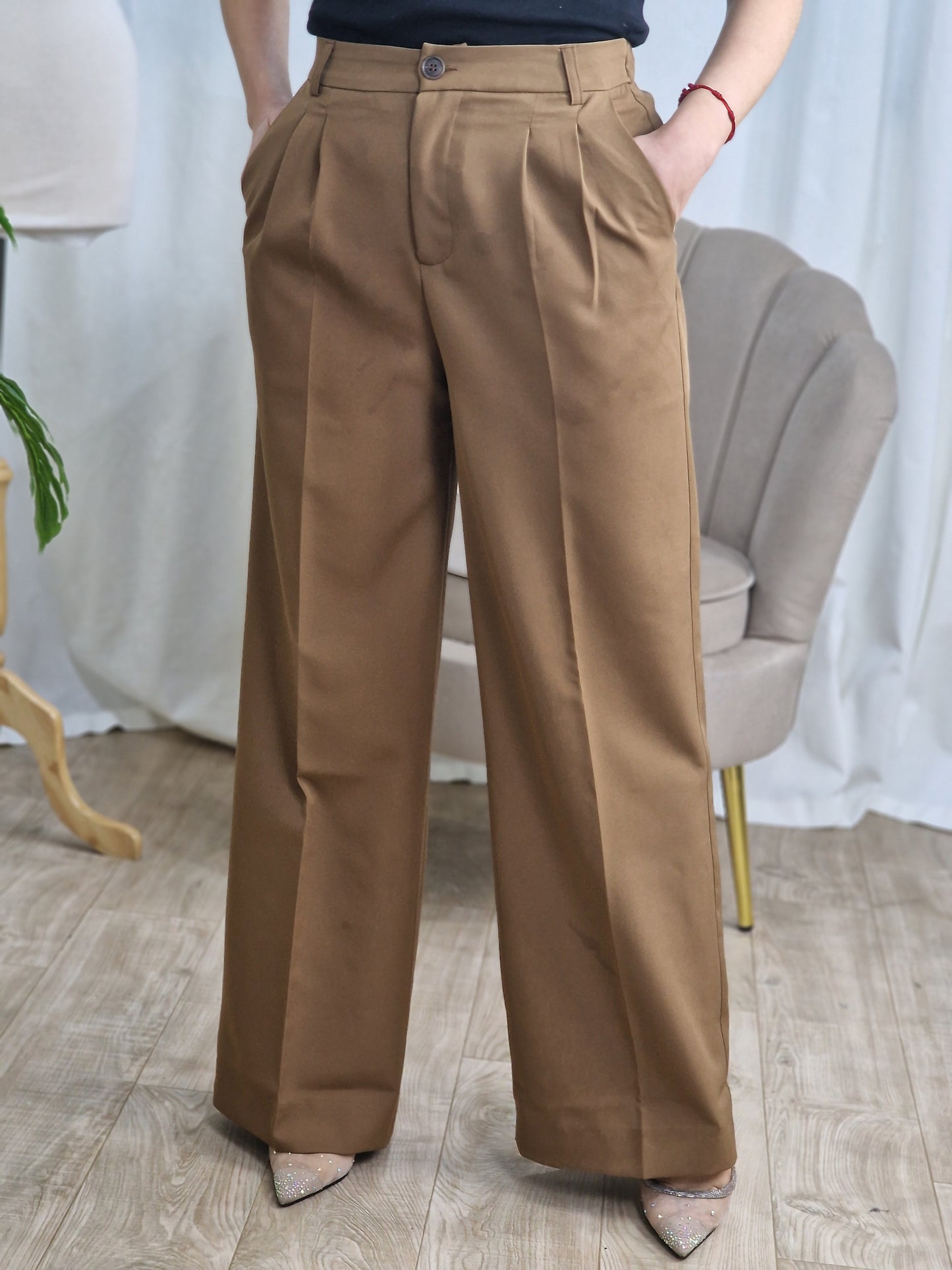 Pantalon Carla – Taille Haute • Coupe Large Confort