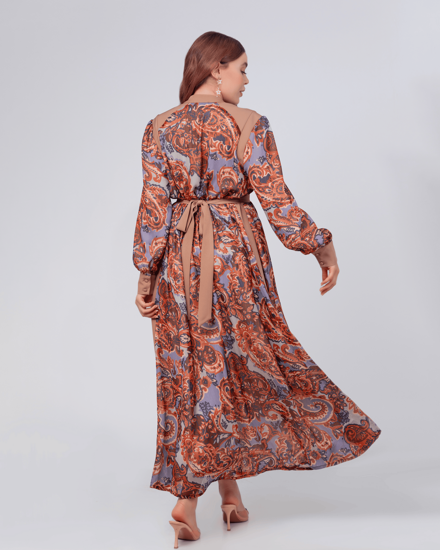 Robe Élégance Orientale -Marron-