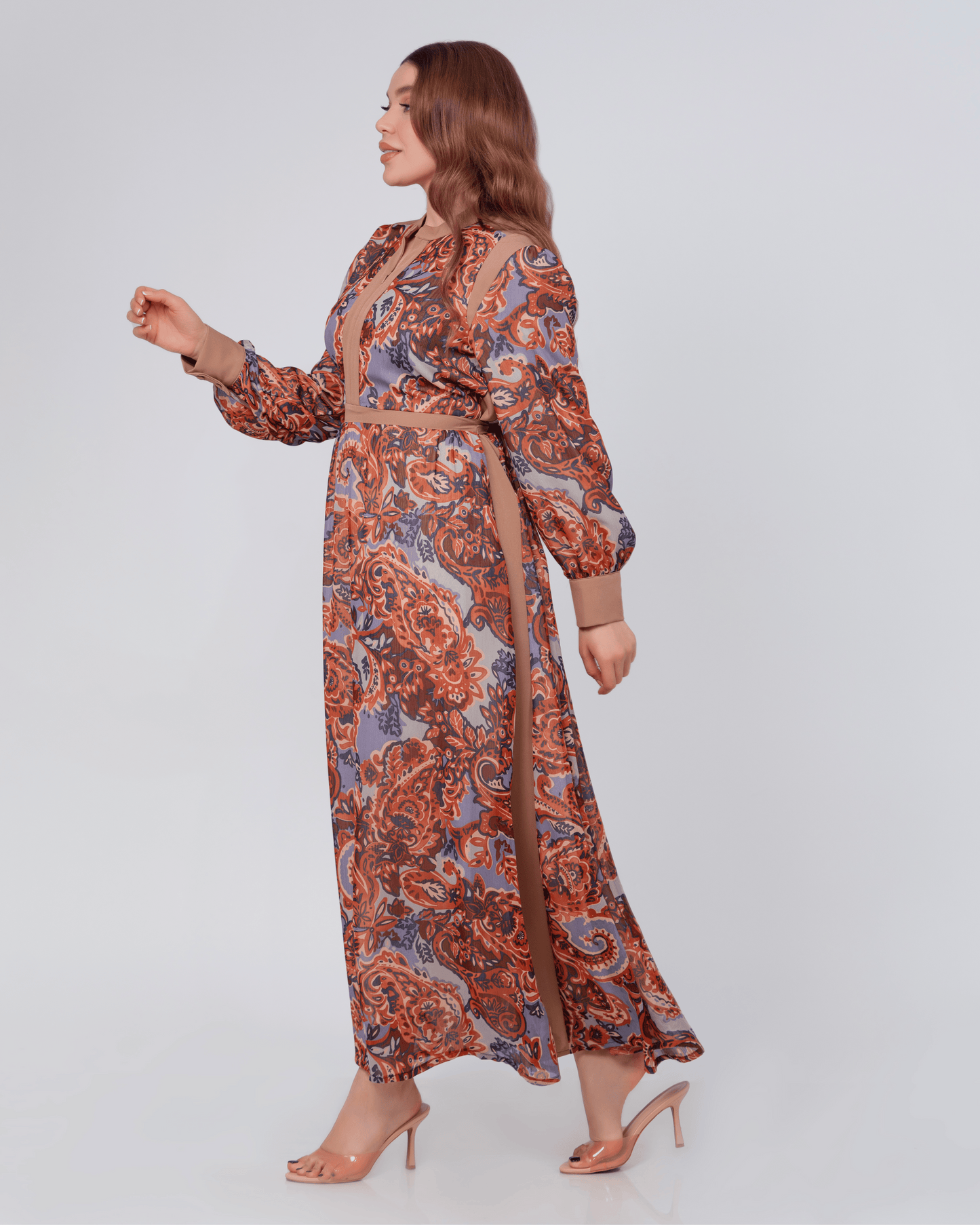 Robe Élégance Orientale -Marron-