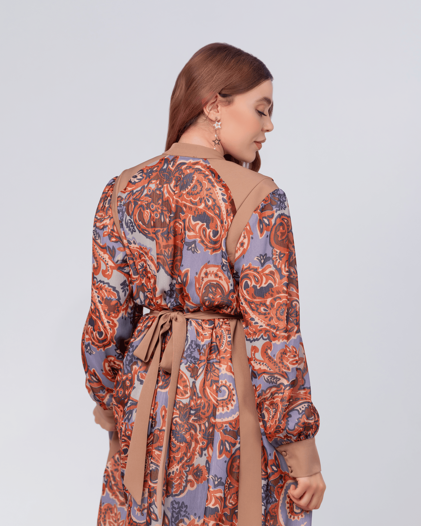 Robe Élégance Orientale -Marron-