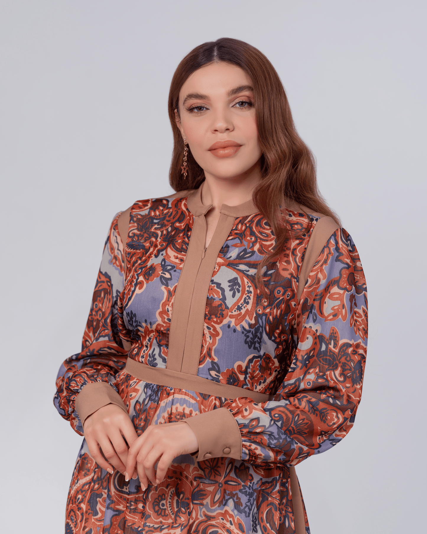 Robe Élégance Orientale -Marron-