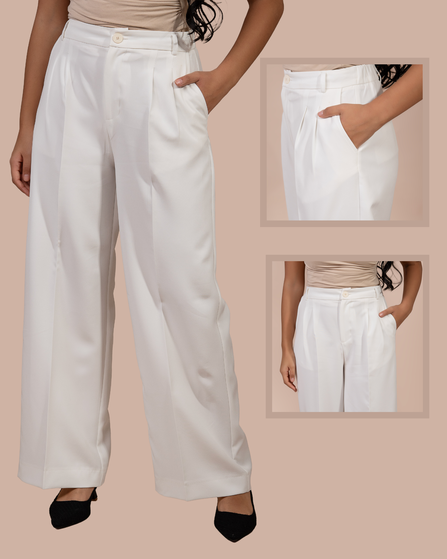 Pantalon Carla – Taille Haute • Coupe Large Confort