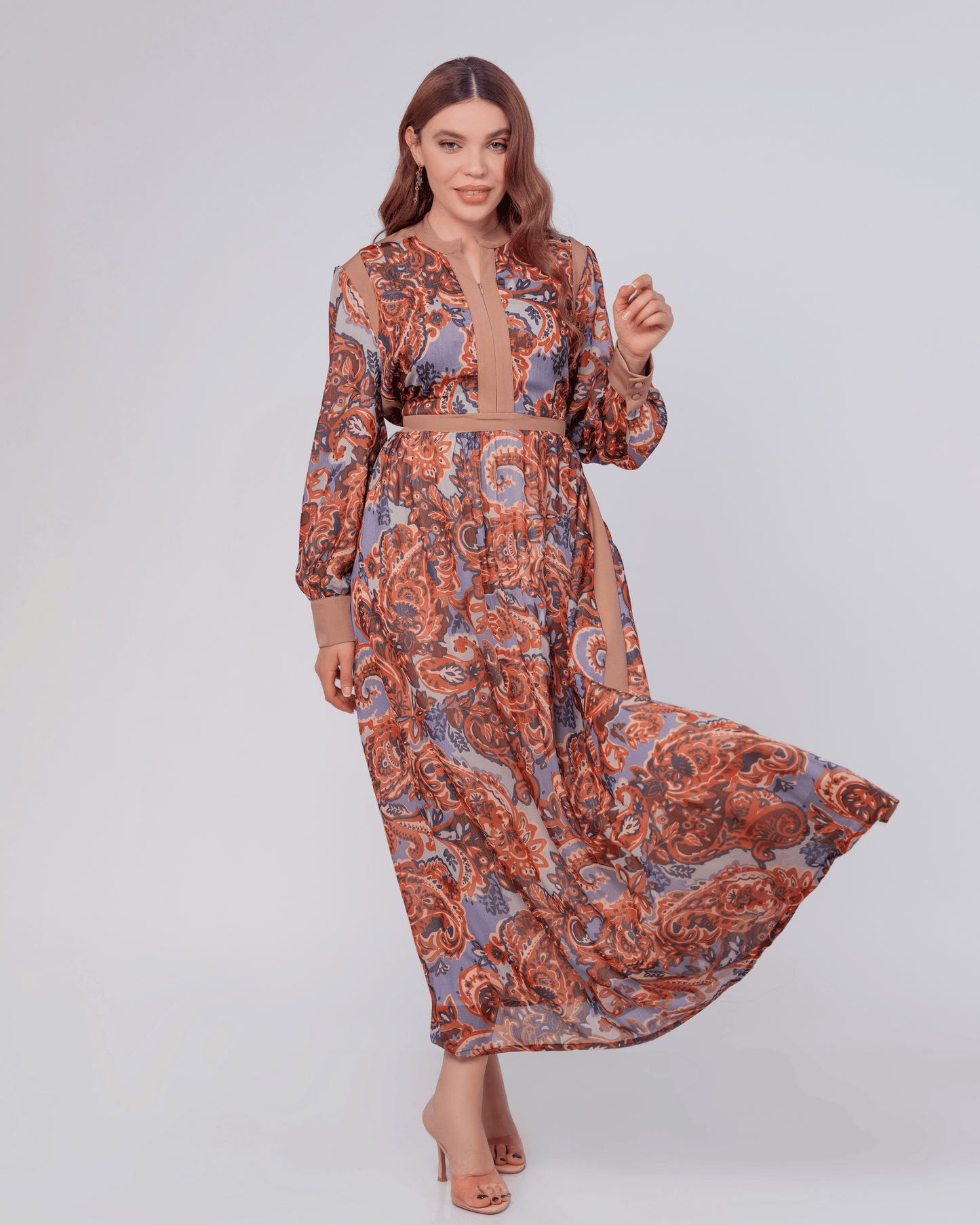 Robe Élégance Orientale -Marron-