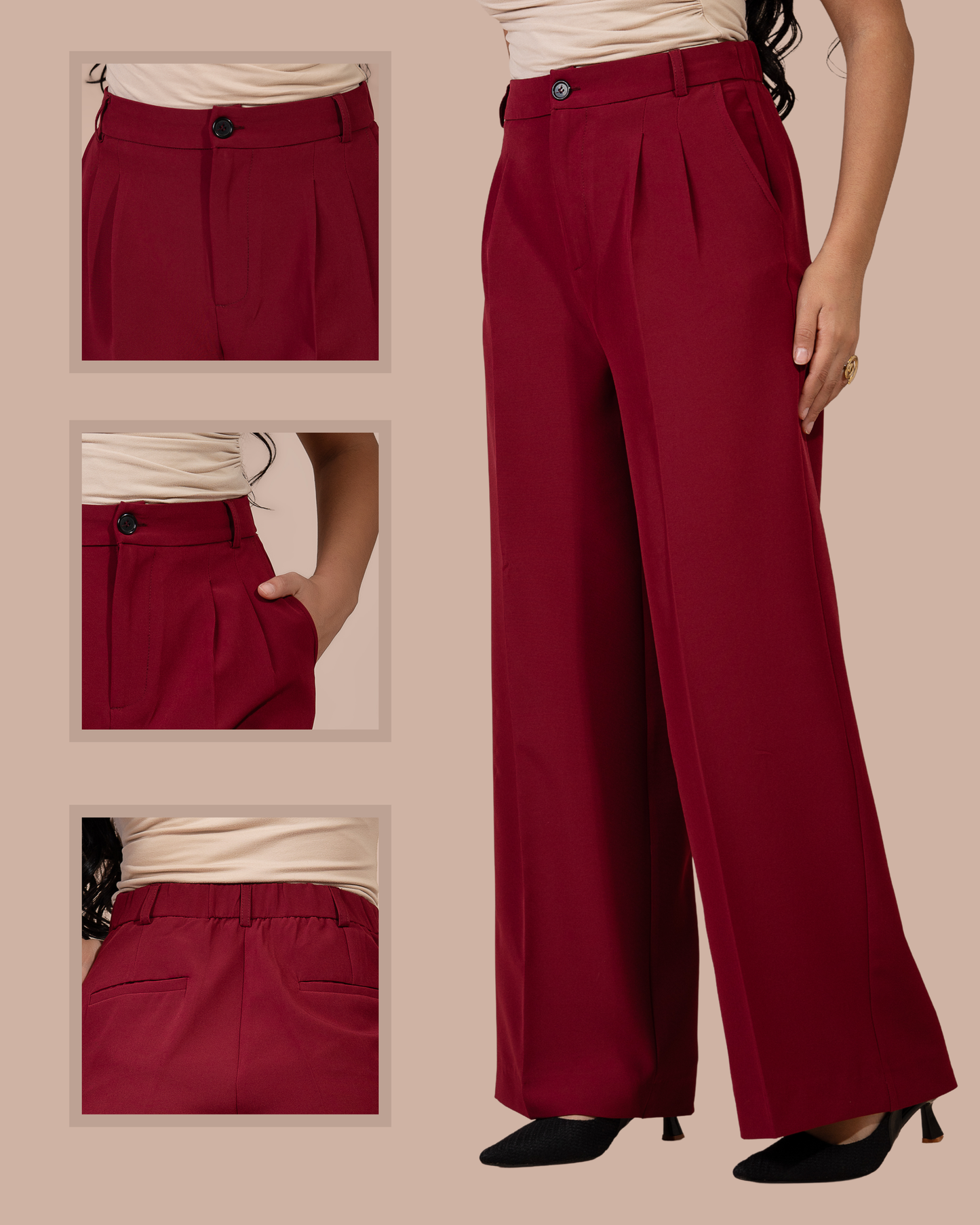 Pantalon Carla – Taille Haute • Coupe Large Confort