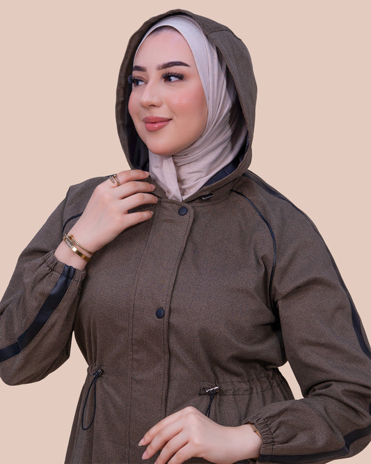 Trench mi-long à capuche