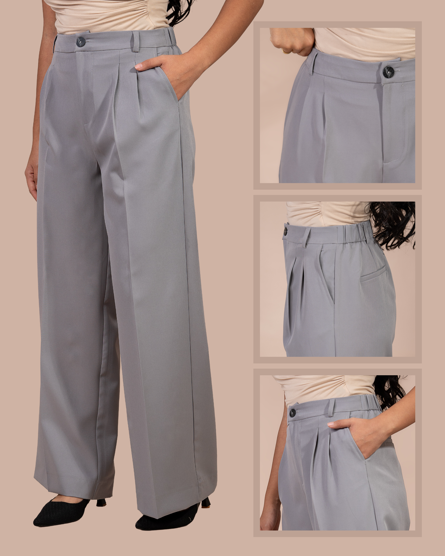 Pantalon Carla – Taille Haute • Coupe Large Confort