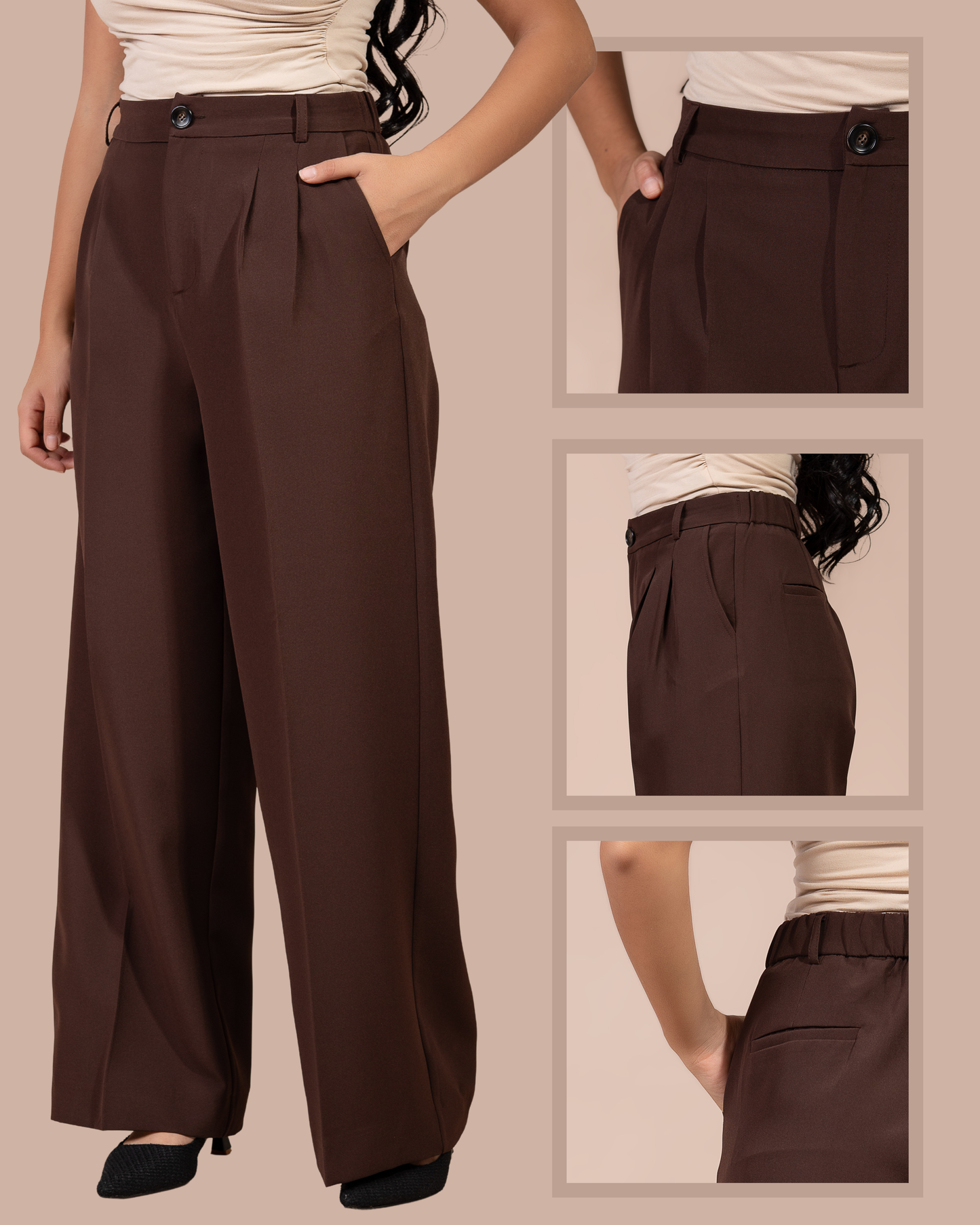 Pantalon Carla – Taille Haute • Coupe Large Confort
