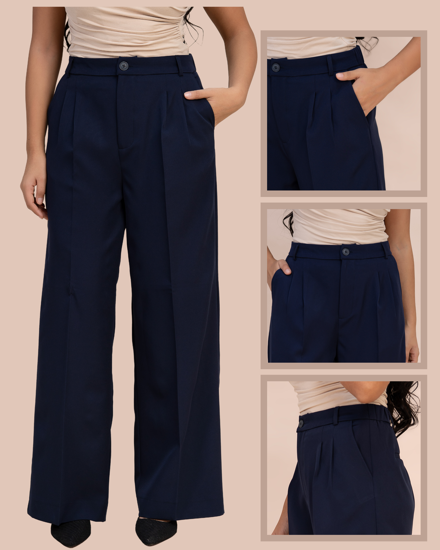 Pantalon Carla – Taille Haute • Coupe Large Confort