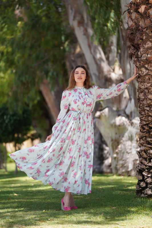 Robe Flora bleu ciel