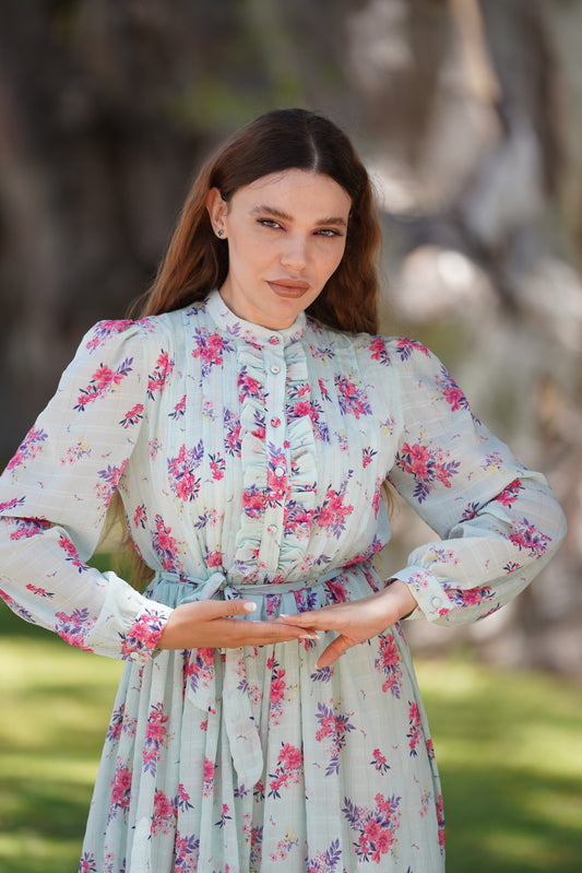 Robe Flora bleu ciel