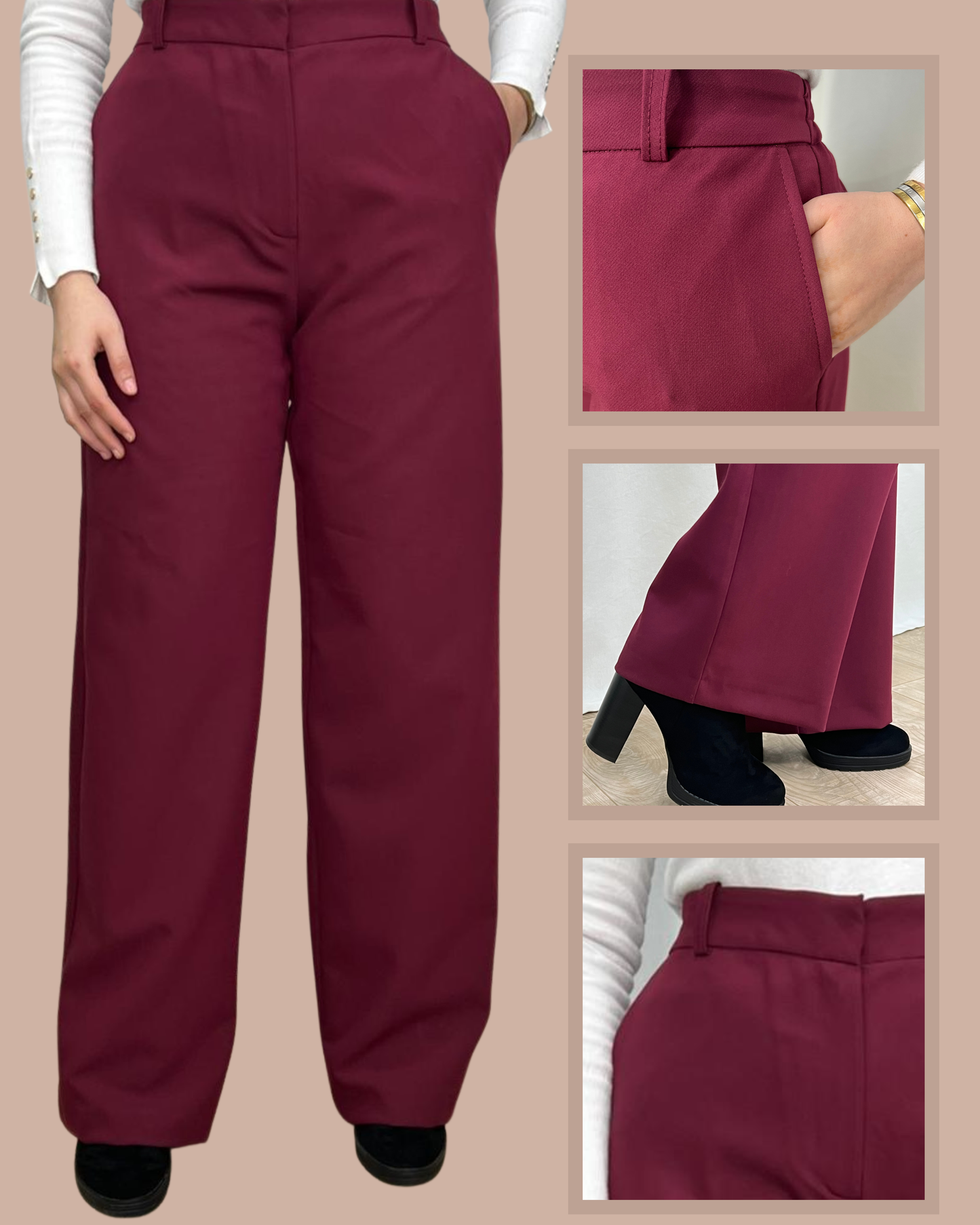 Pantalon NOVA – Coupe droite en tissu tergal