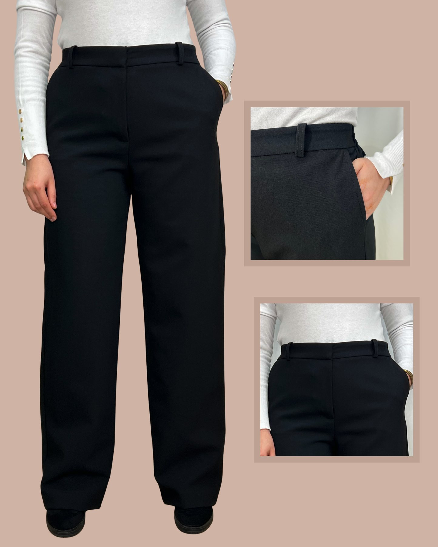 Pantalon NOVA – Coupe droite en tissu tergal