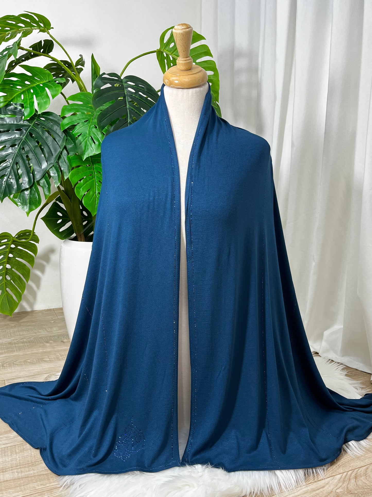 Chal perlé  lycra -basic- Nuances Bleu & Vert