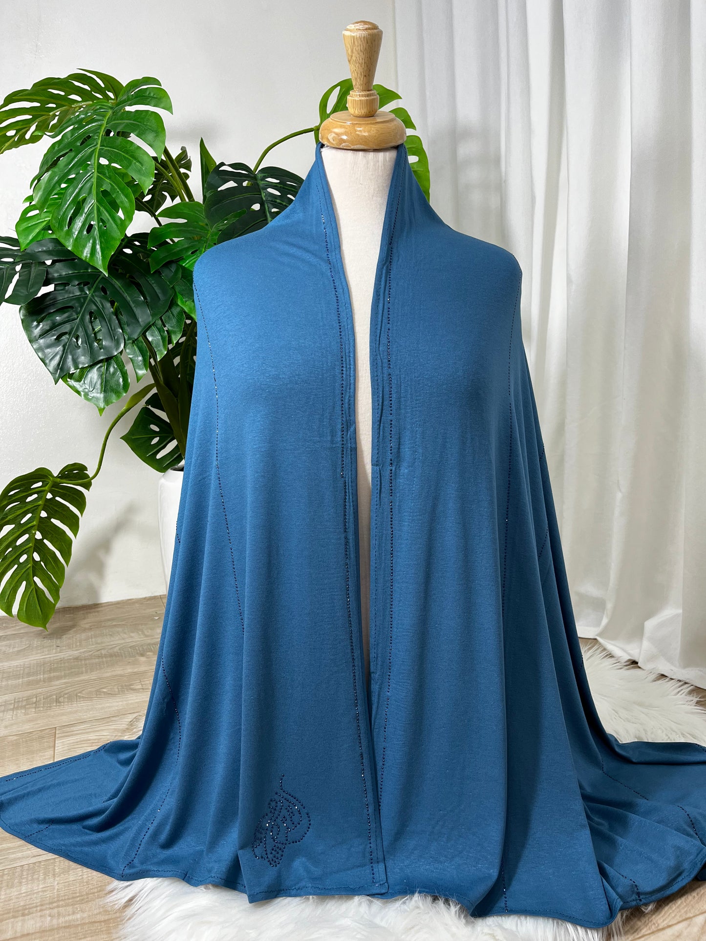 Chal perlé  lycra -basic- Nuances Bleu & Vert