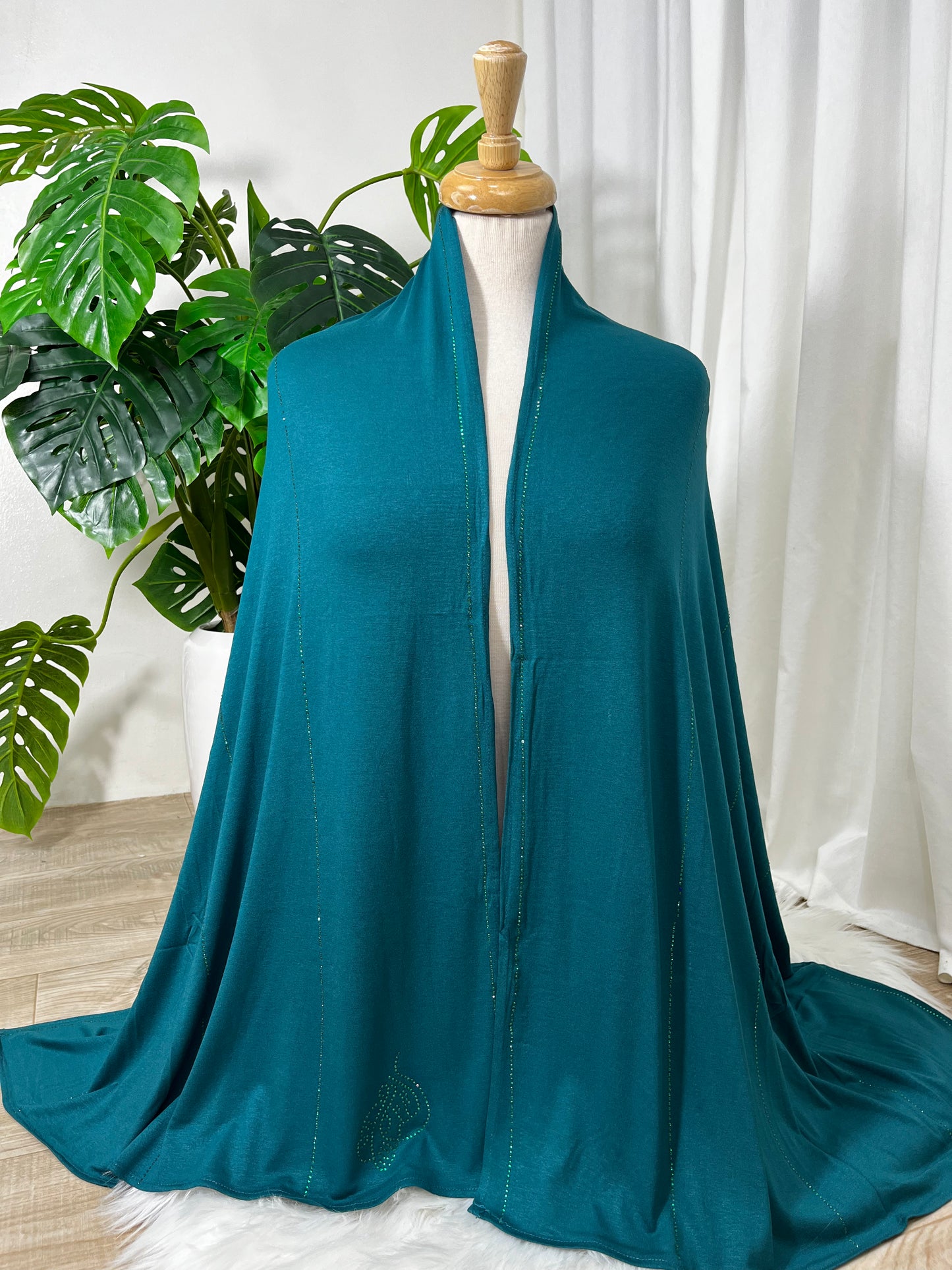 Chal perlé  lycra -basic- Nuances Bleu & Vert