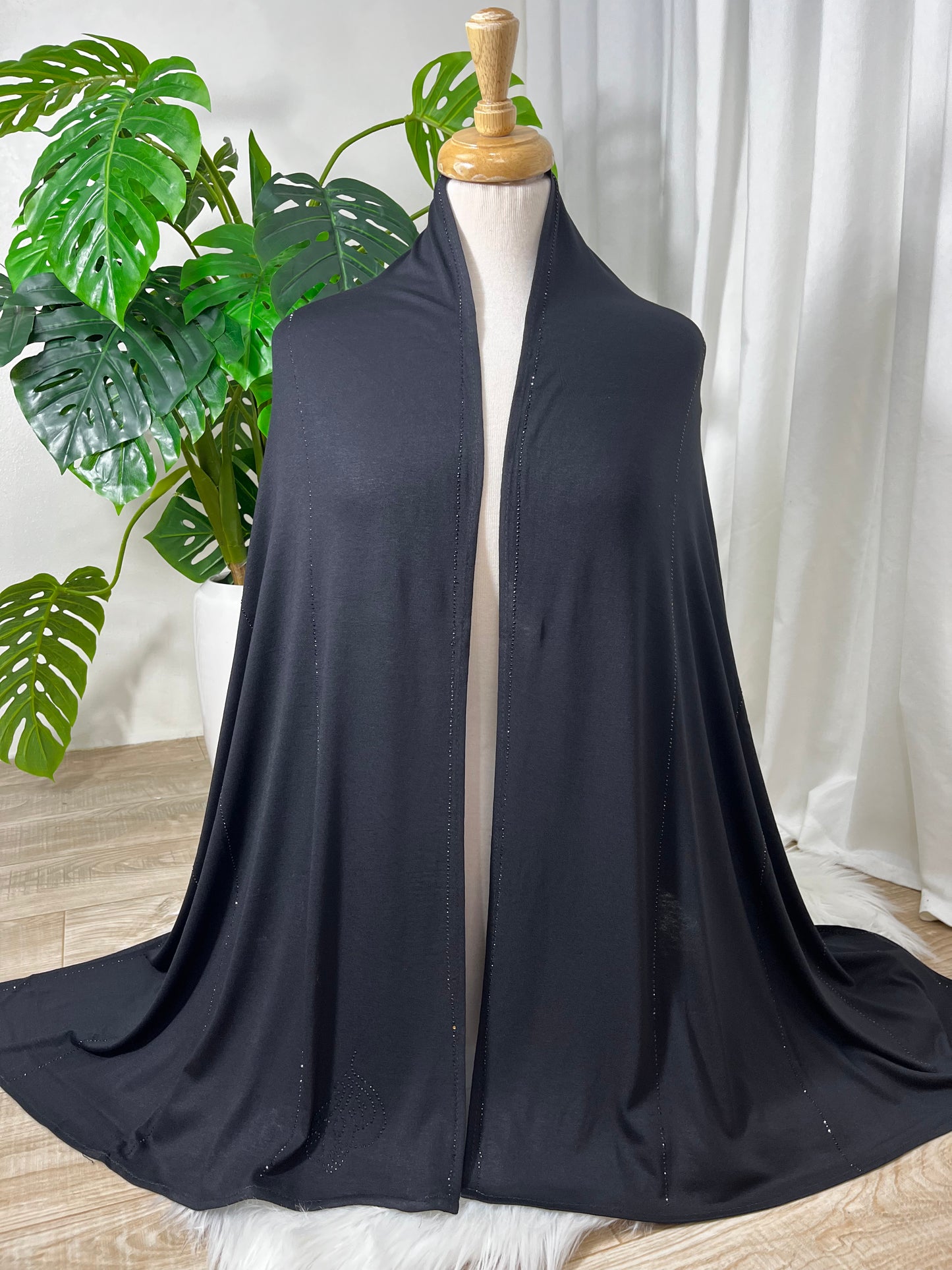 Chal perlé  lycra -basic- Nuances Noir & Gris