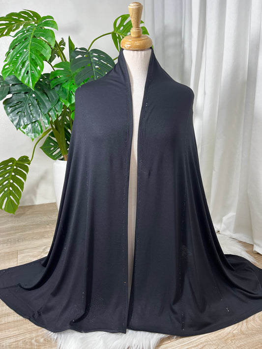 Chal perlé  lycra -basic- Nuances Noir & Gris