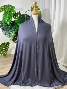 Chal perlé  lycra -basic- Nuances Noir & Gris