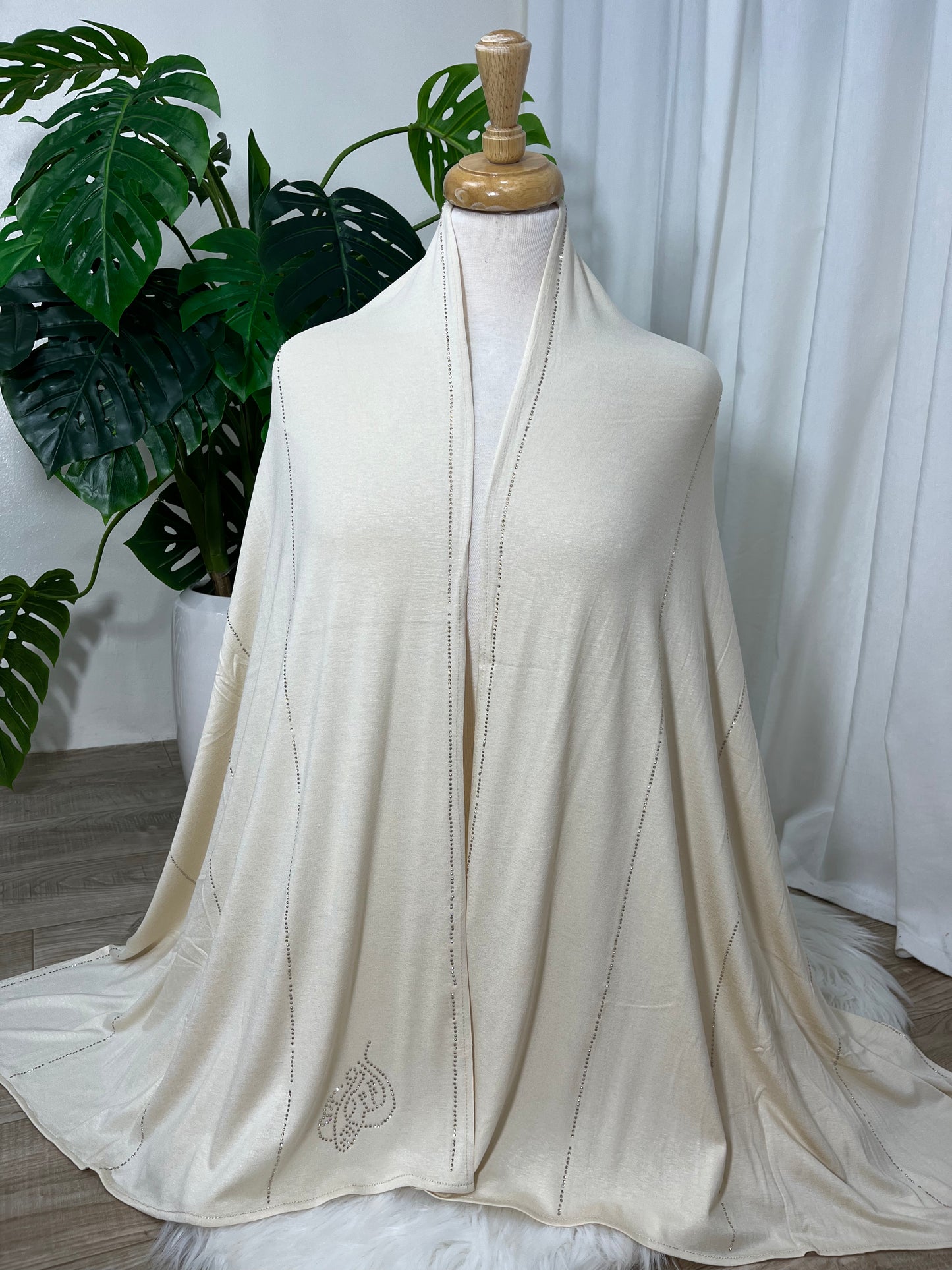 Chal perlé  lycra -basic- Nuances Marron & beige