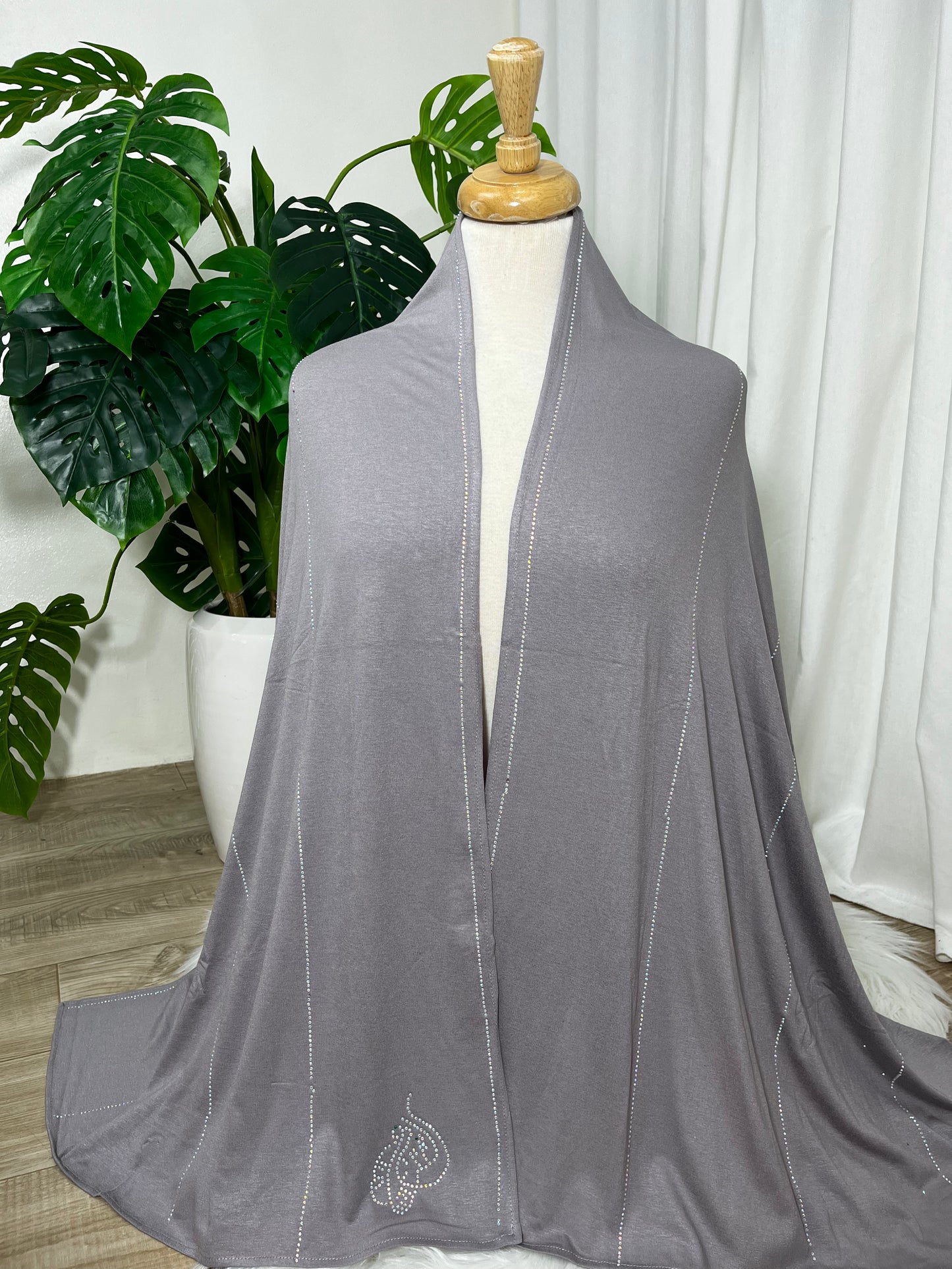 Chal perlé  lycra -basic- Nuances Noir & Gris