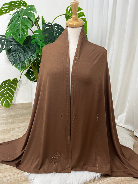 Chal perlé  lycra -basic- Nuances Marron & beige