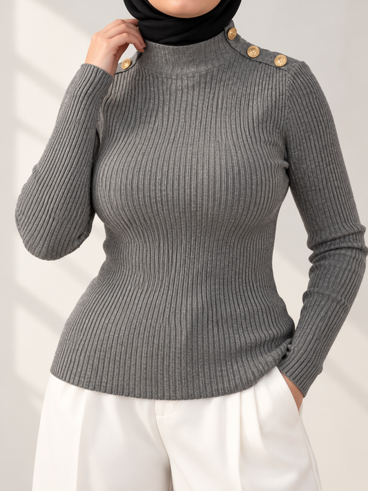Pull basique à bouton