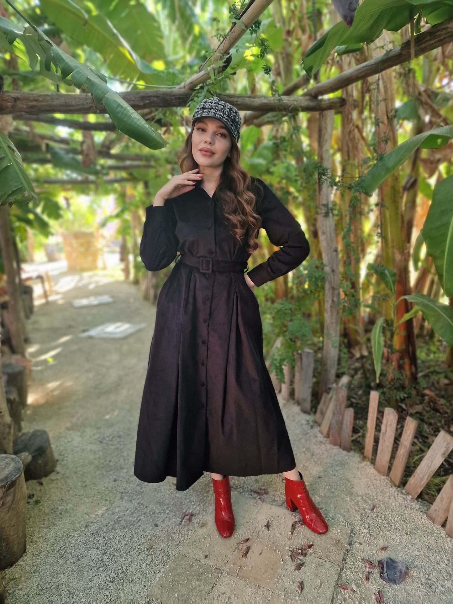 Robe velours côtelé -NOIR-