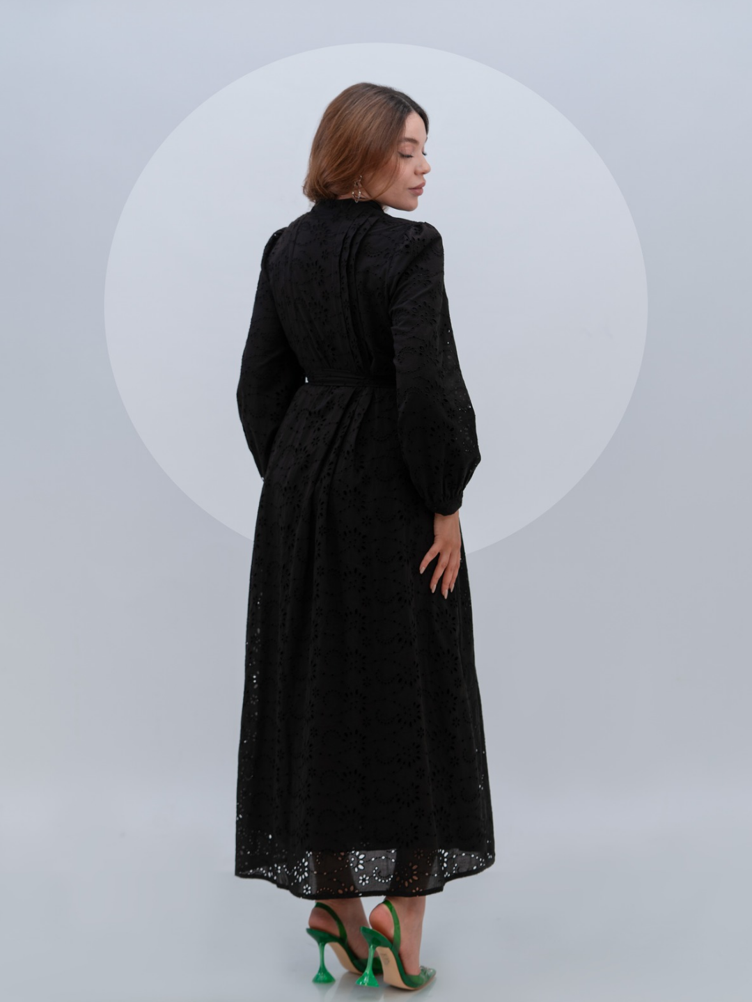 Robe brodée Dalia Noir