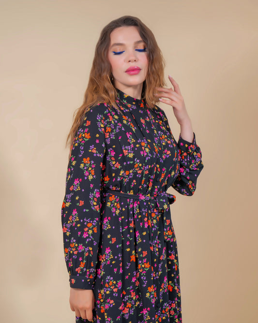 Robe Flora Noir