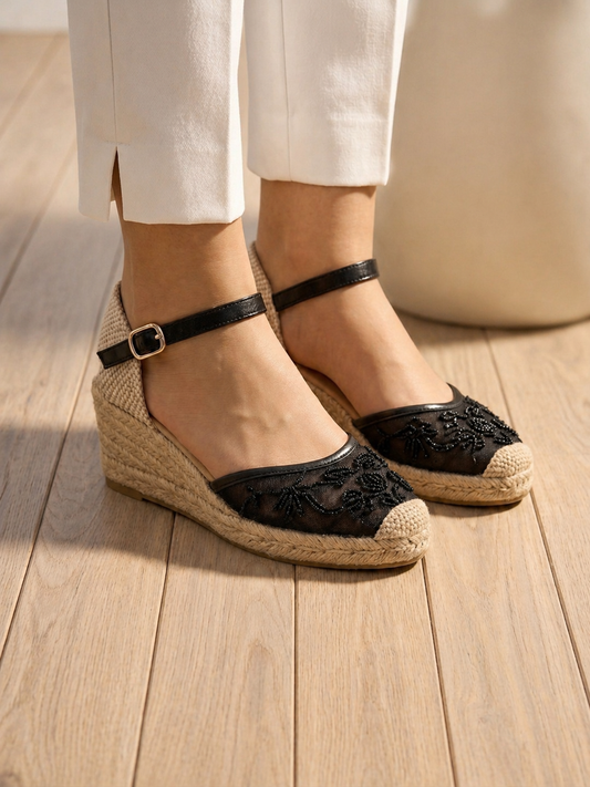 Espadrilles brodé et perlé