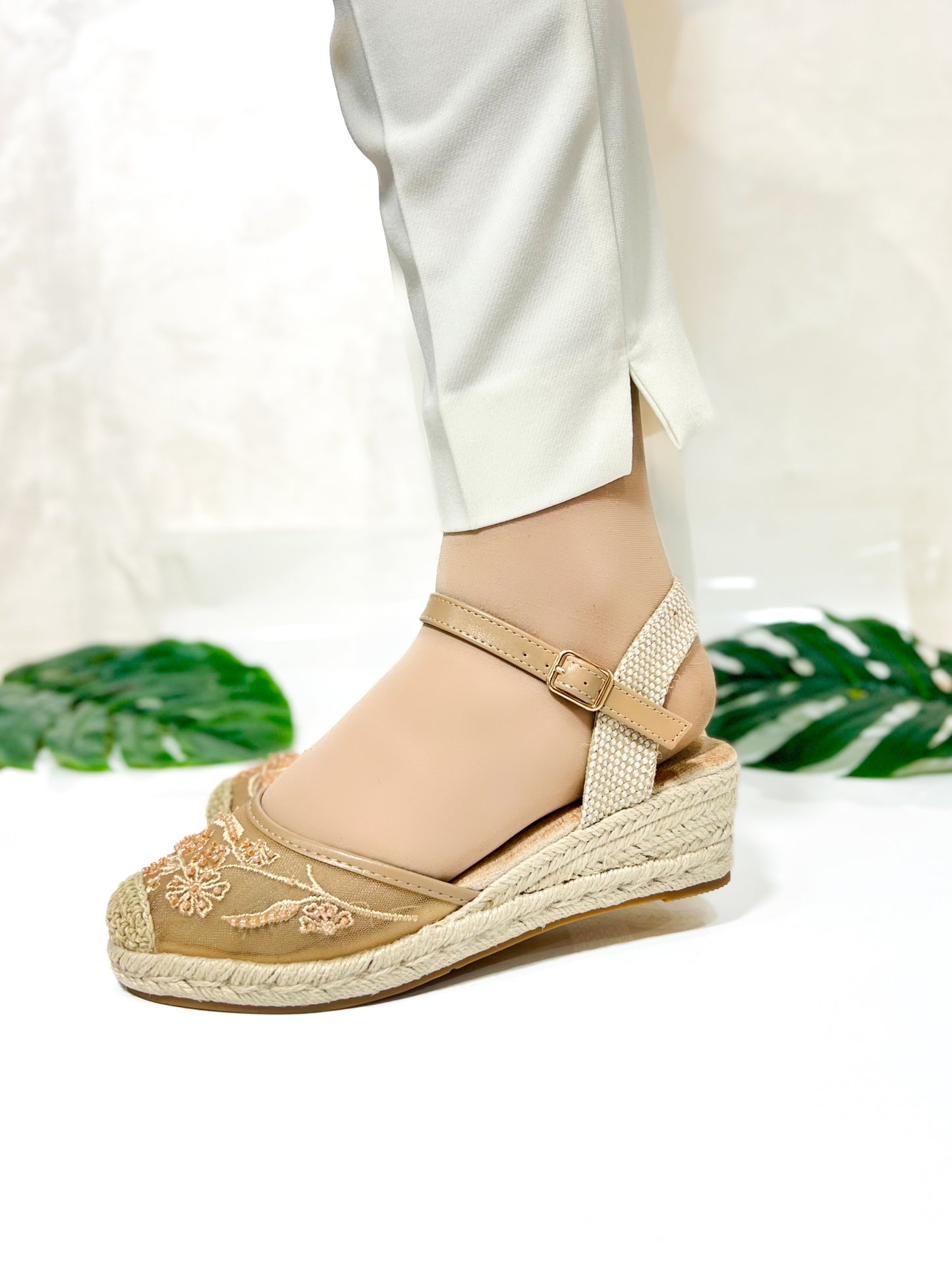 Espadrilles brodé et perlé