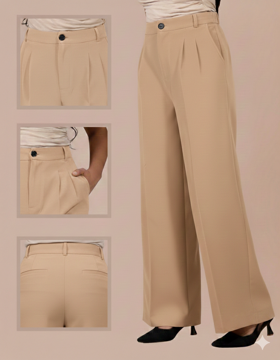 Pantalon Carla – Taille Haute • Coupe Large Confort