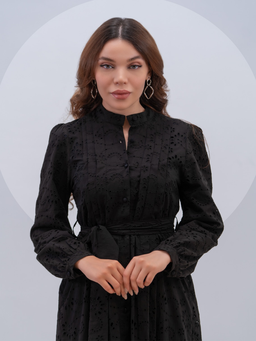 Robe brodée Dalia Noir