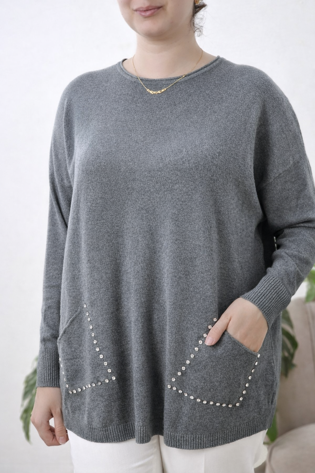Pull en laine -Sweet Lady strass -